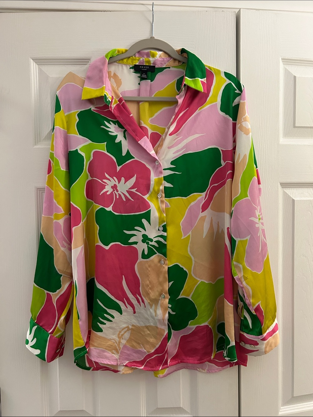 Have Multicolor Floral Button-Down Shirt - Pink, Green, Yellow